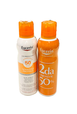 Comprar Eucerin sensitive transparente toque seco SPF50+ DUPLO 2x200ml marca EUCERIN - Tienda Eucerin online